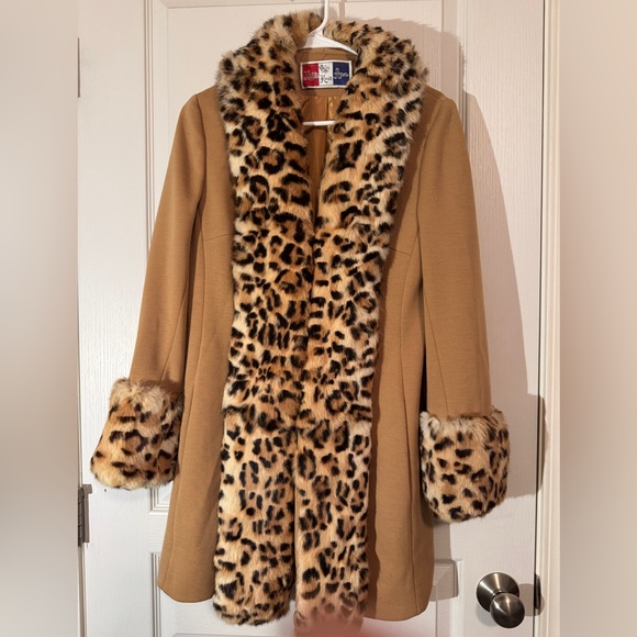 LilliAnn Fashions Vintage 60's Coat- Genuine Rabbit fur leopard print Coat S/M - Picture 2 of 11
